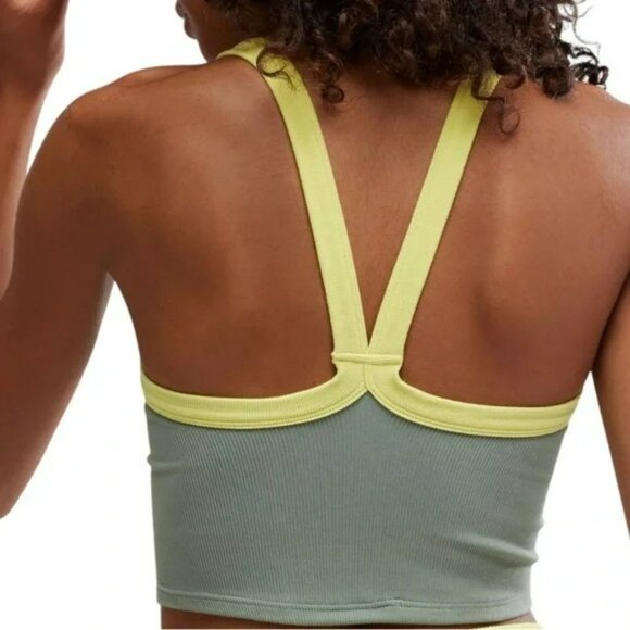 Free People FP Movement All Clear Cami Colorblock Top in Sage Yellow Sz M/L NWT - Picture 10 of 10